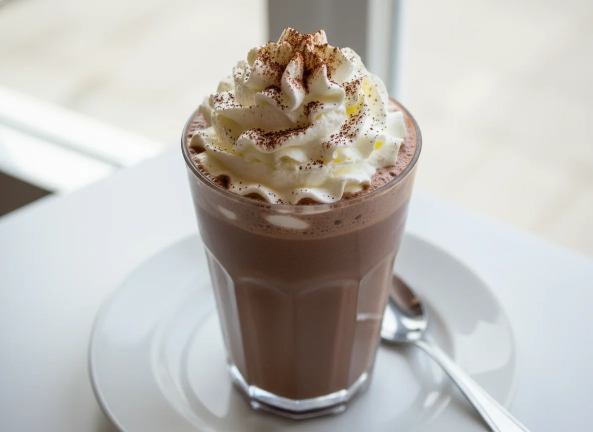 Chocolate Milkshake with Whipped Cream photo