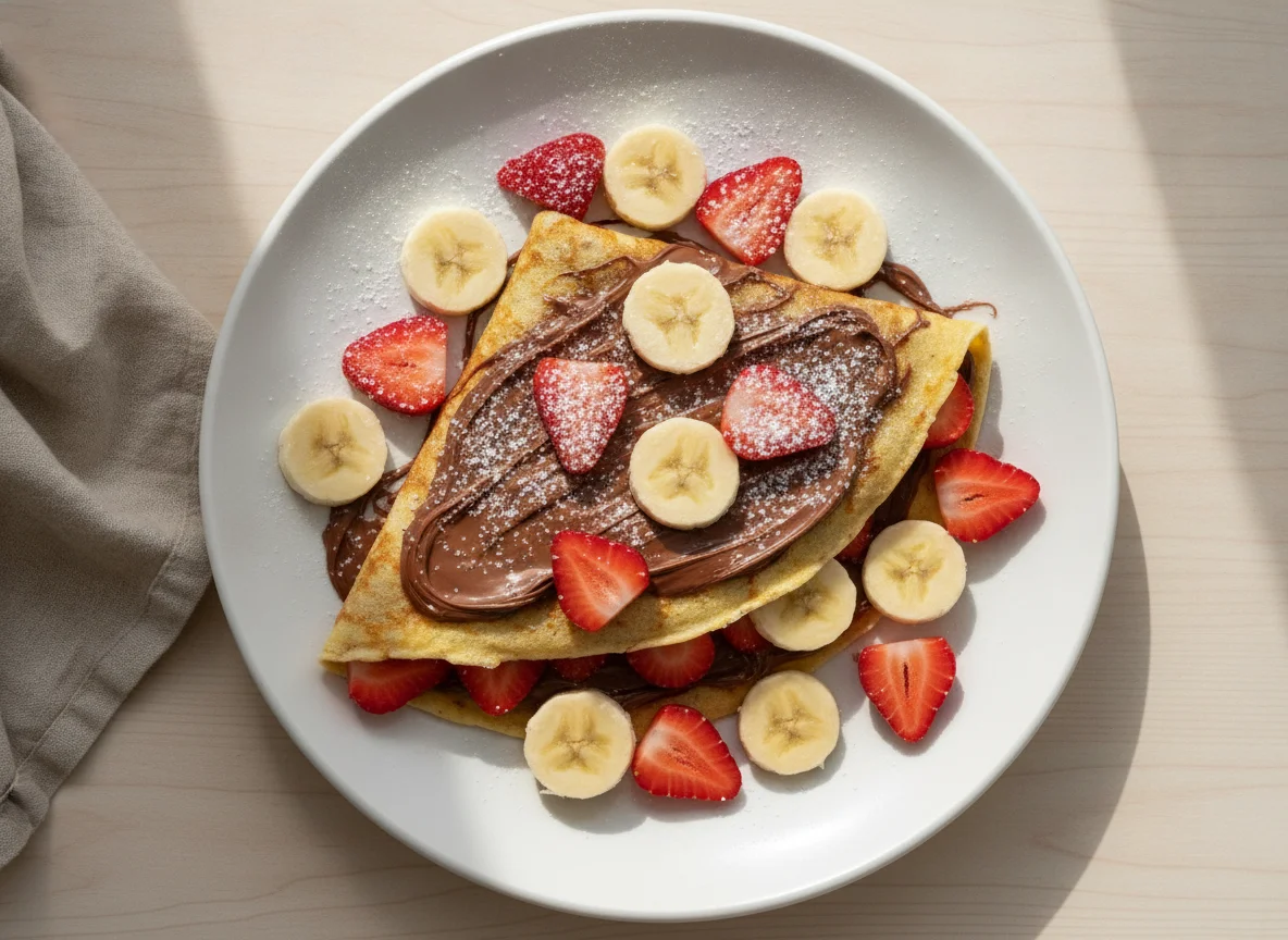 Chocolate Strawberry and Banana Crepe photo