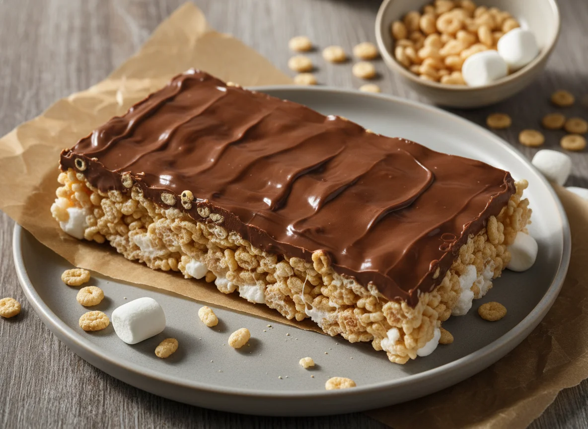 Chocolate Topped Cereal Bar photo