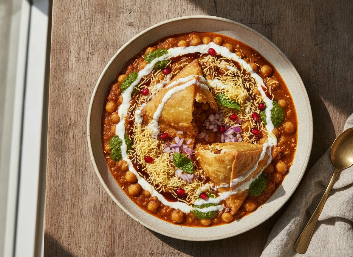 Chole Samosa Chaat photo