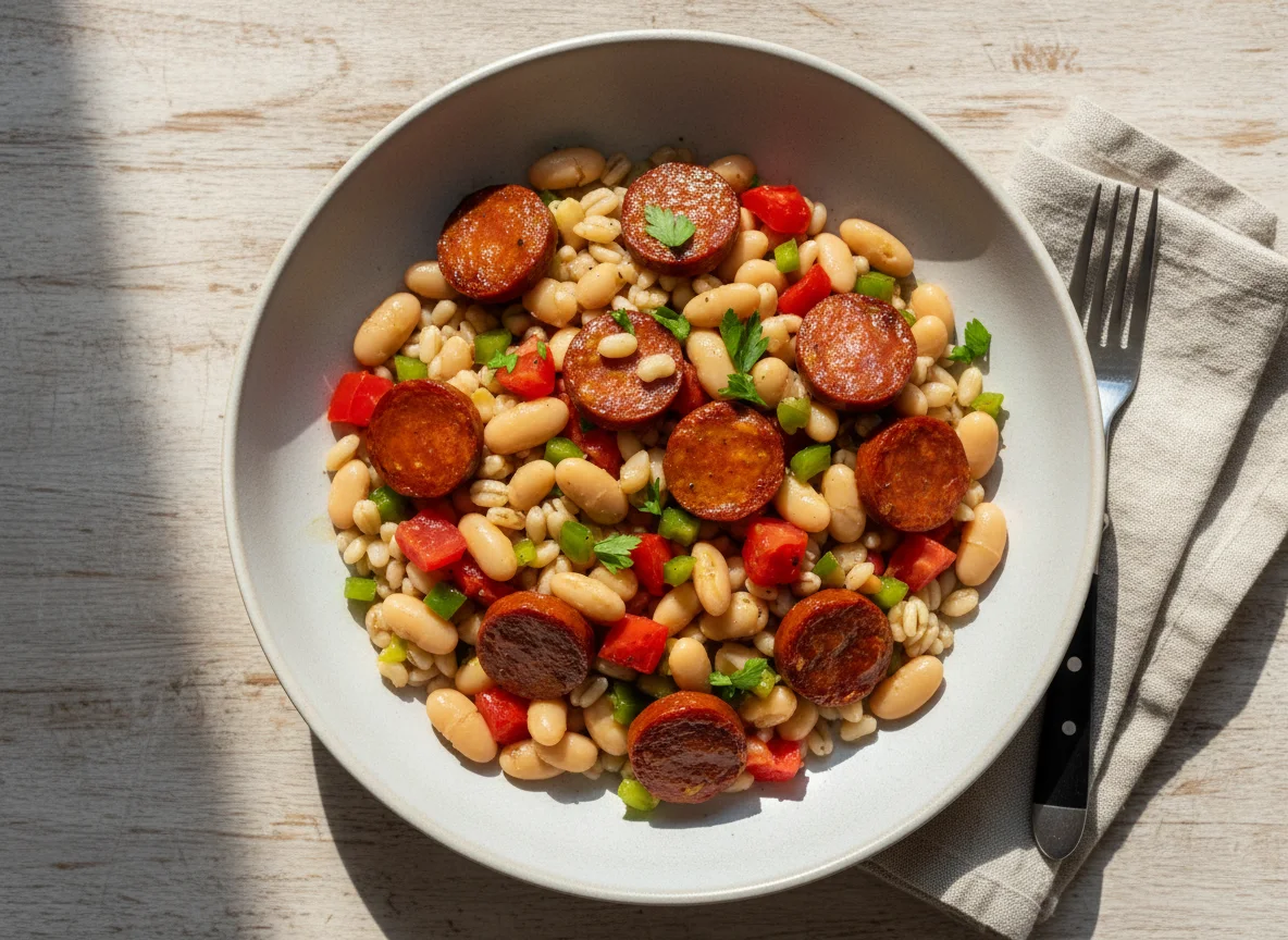 Chorizo and Butter Bean Grain Bowl photo
