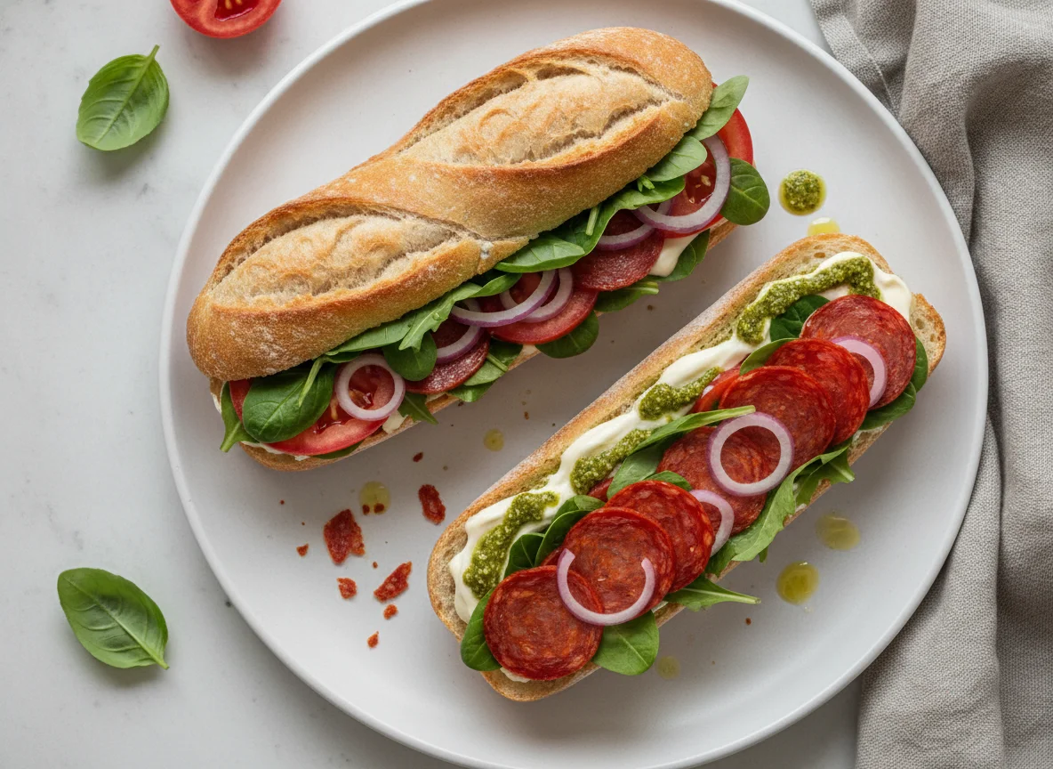 Chorizo and Salad Baguette photo