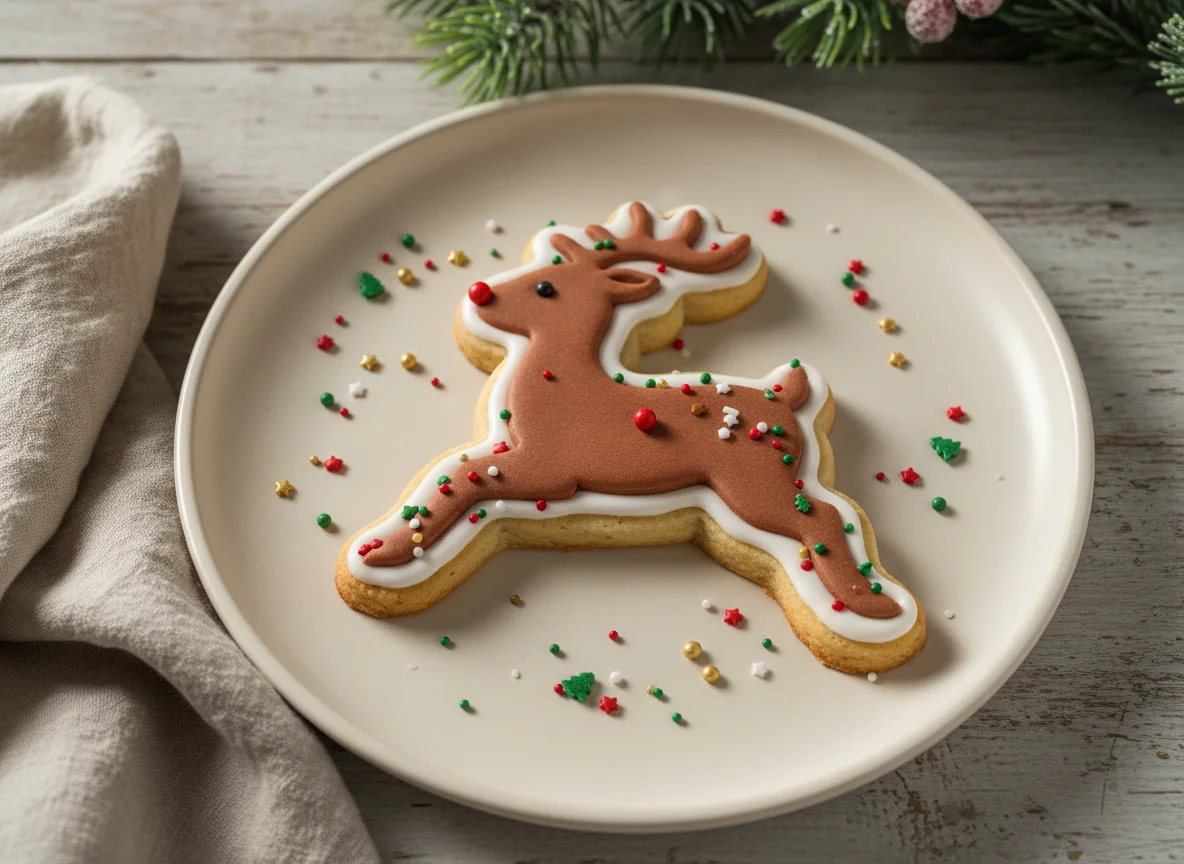Christmas Reindeer Sugar Cookie photo