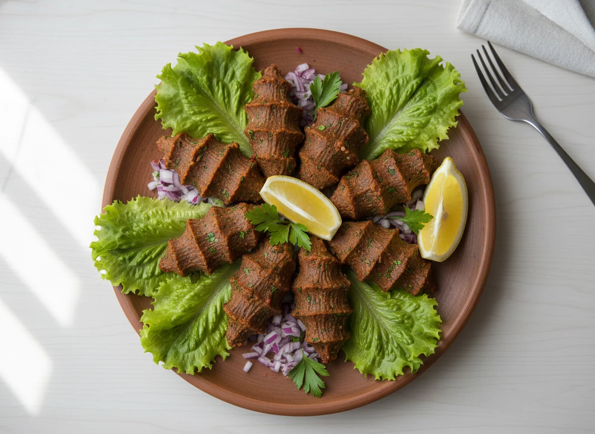 Çiğ Köfte with Lettuce and Lemon photo