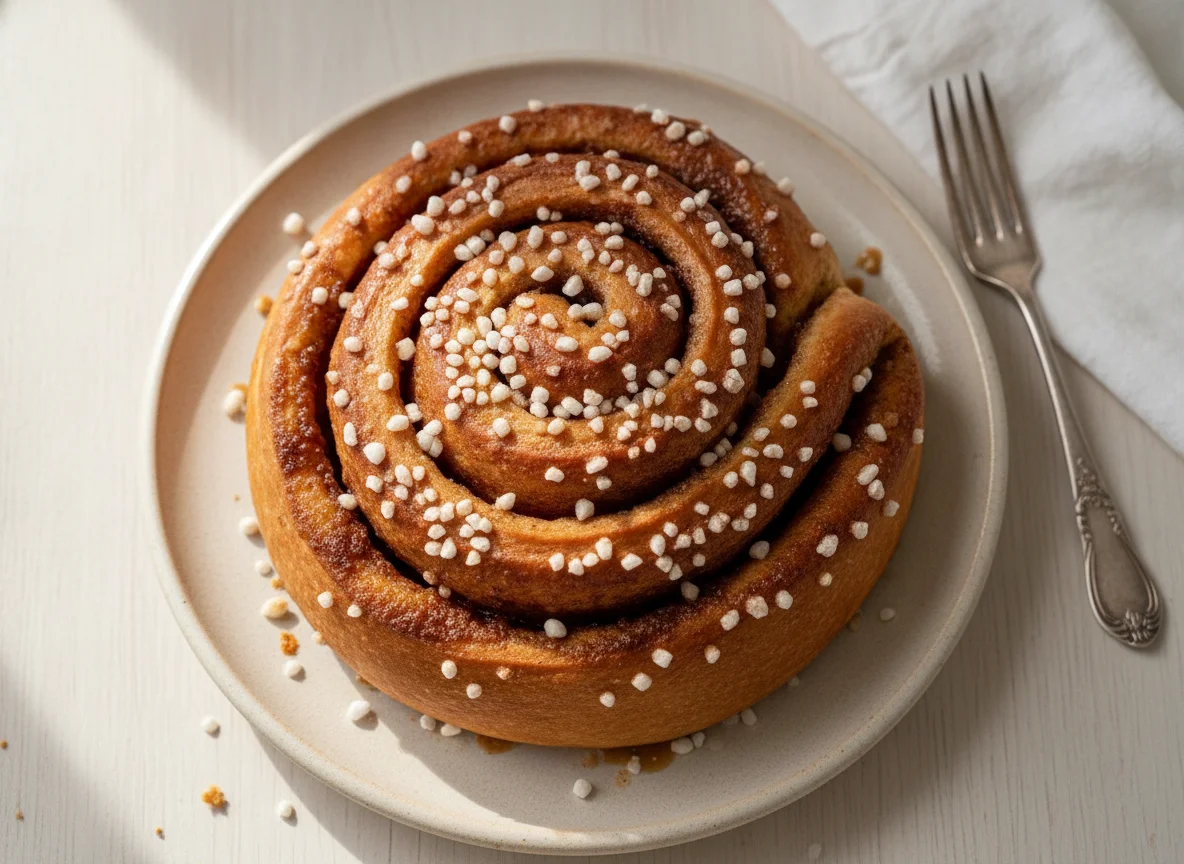 Cinnamon Roll with Pearl Sugar photo