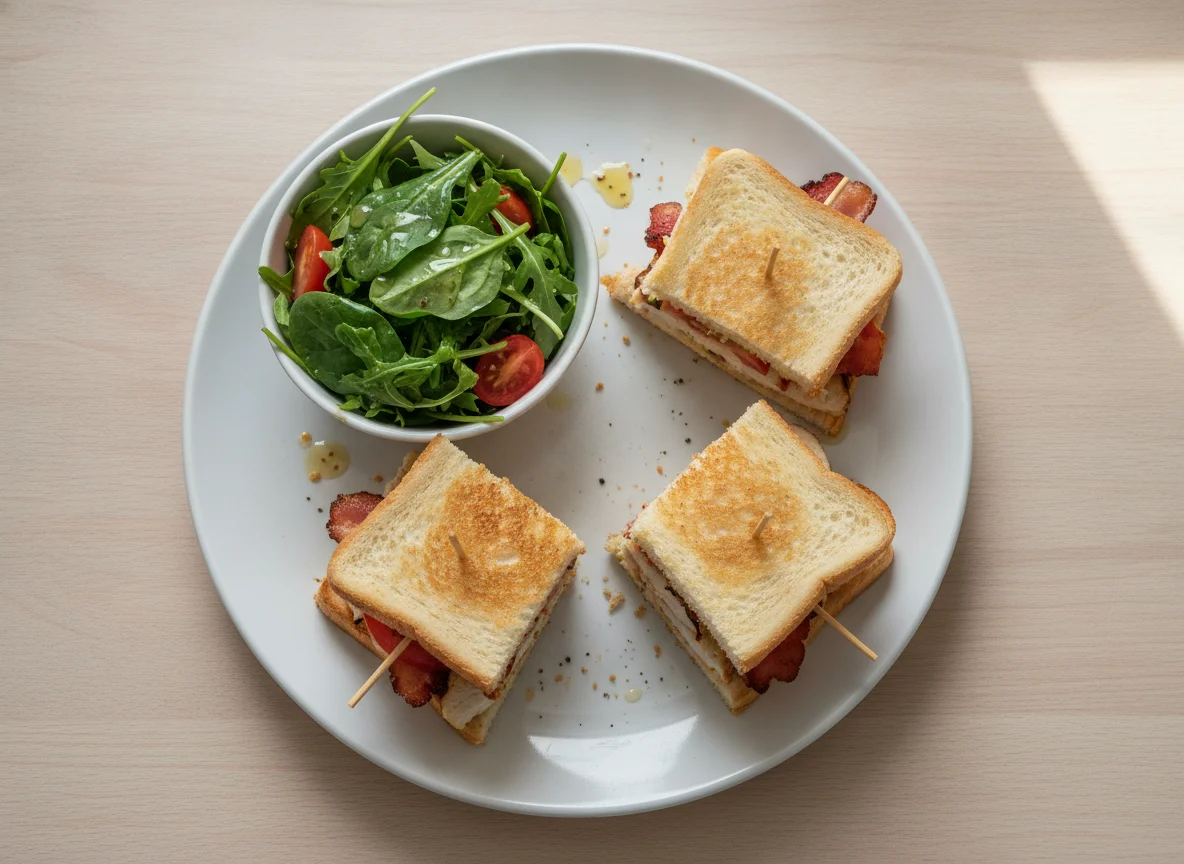 Club Sandwich with Side Salad photo