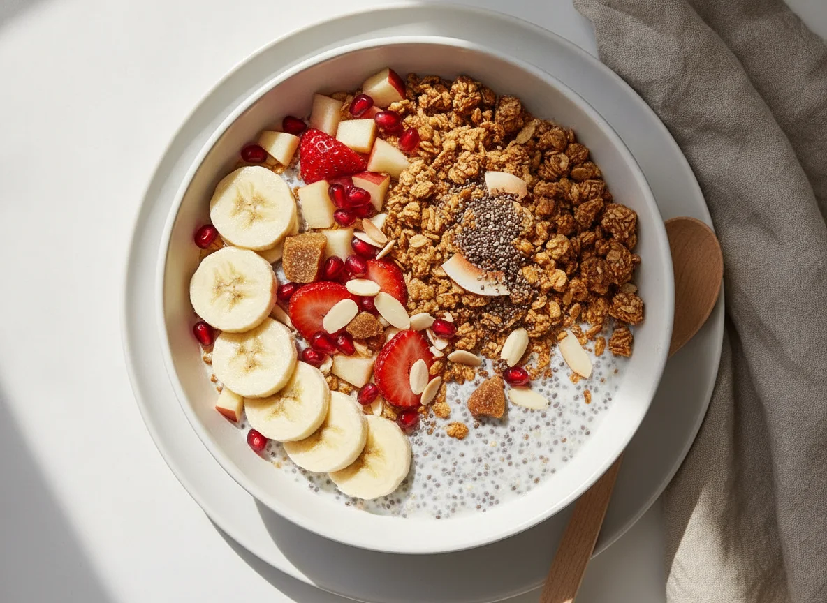 Coconut And Chia Seed Granola Bowl photo