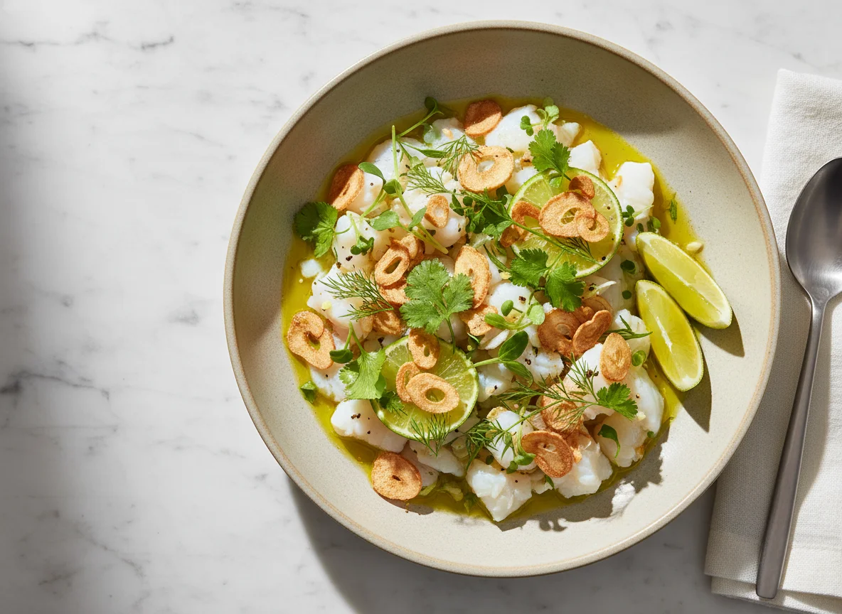 Cod Ceviche with Garlic and Herbs photo