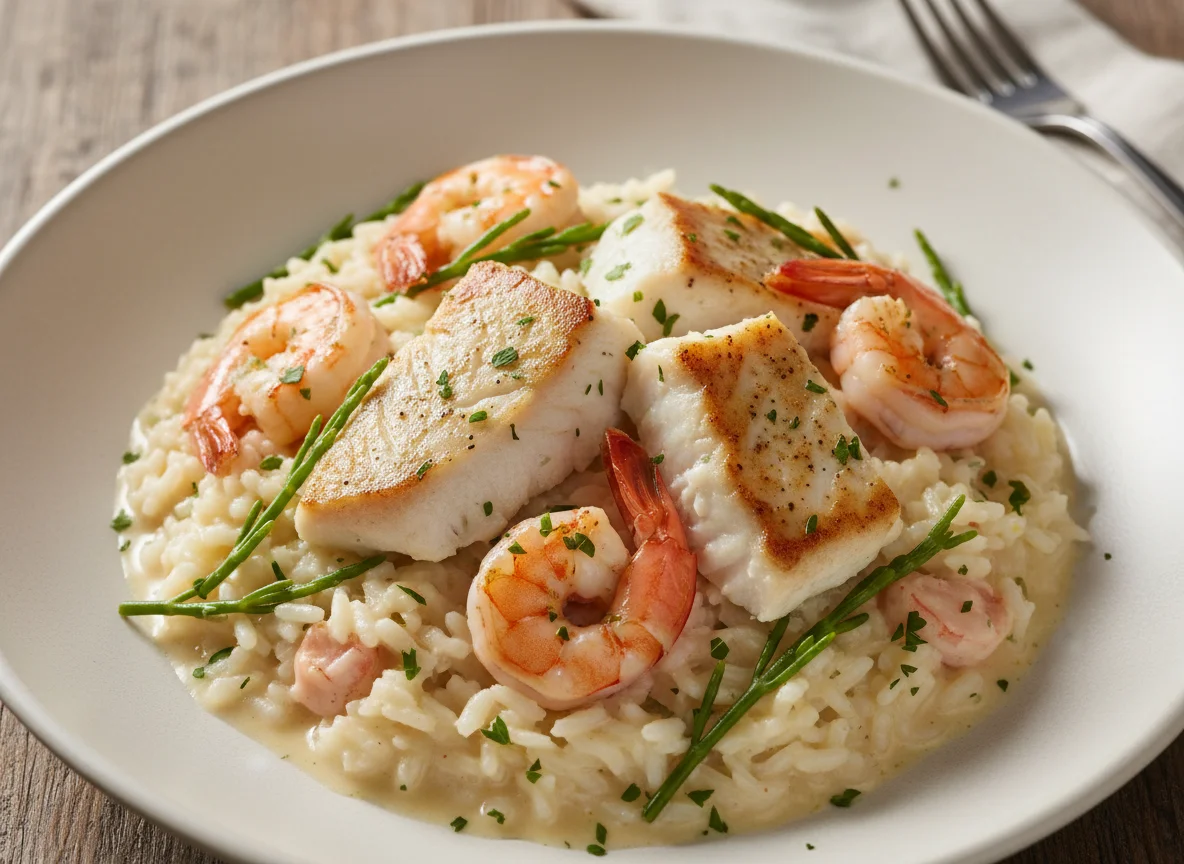 Cod & King Prawn Risotto photo