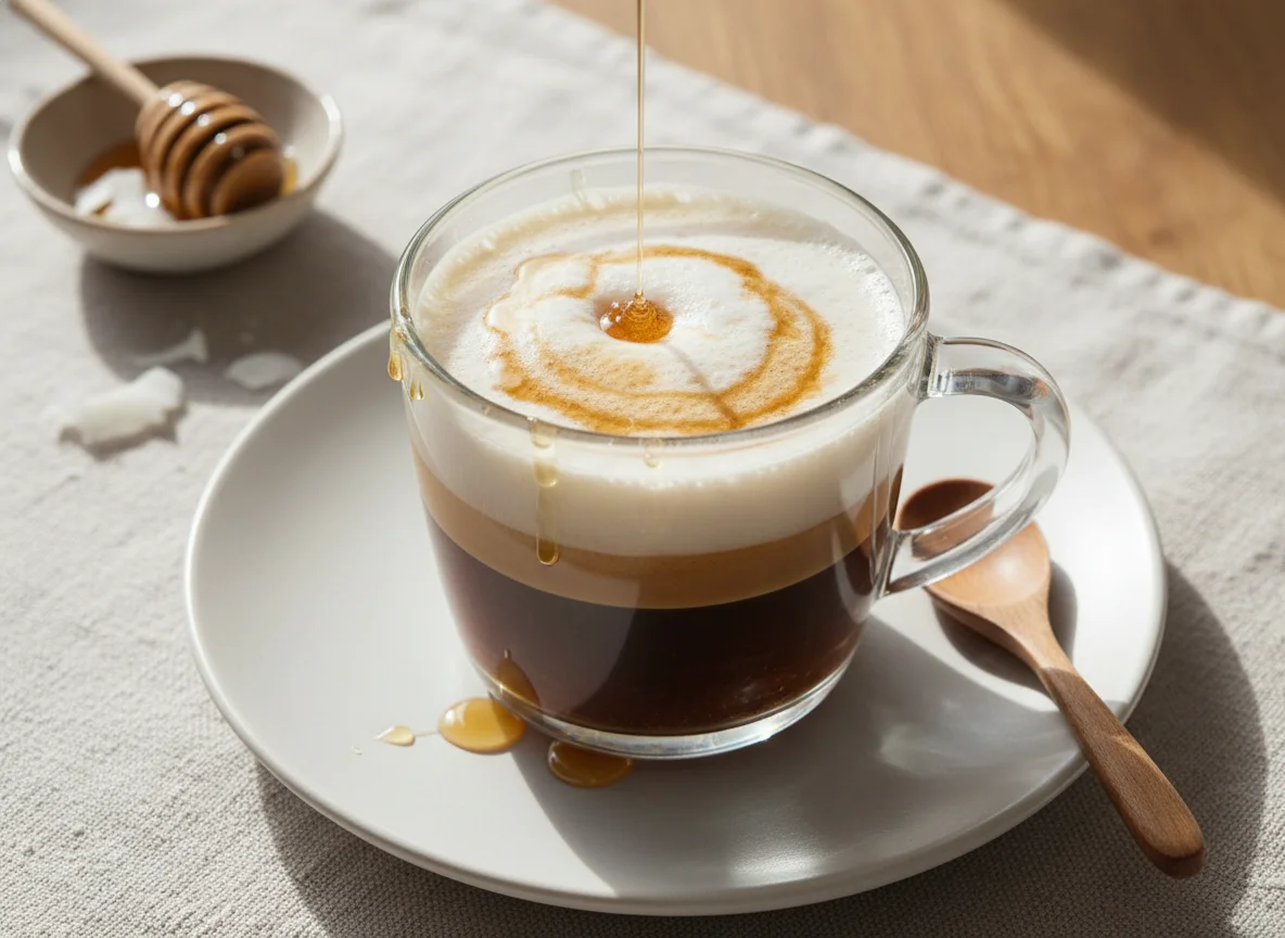 Coffee with Coconut Milk and Honey photo