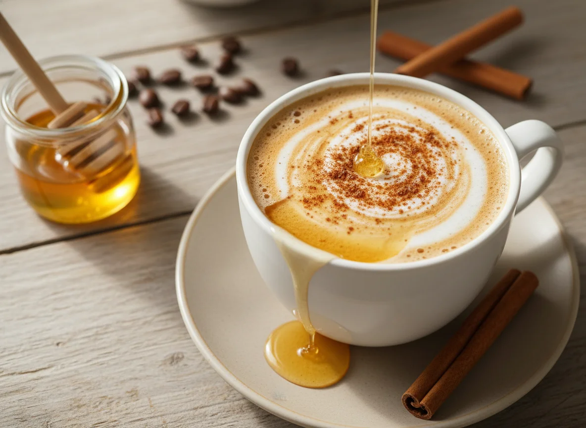 Coffee with Honey and Cinnamon photo