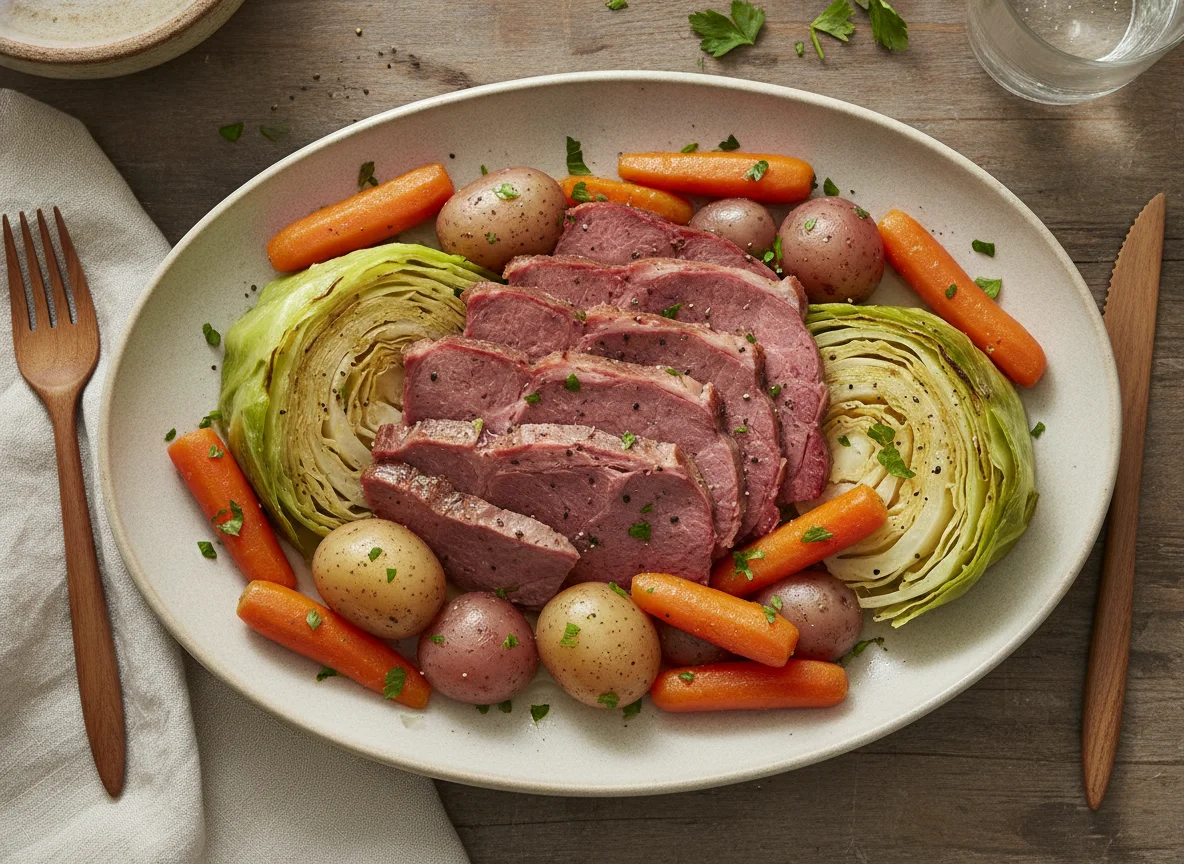 Corned Beef and Cabbage with Potatoes and Carrots photo