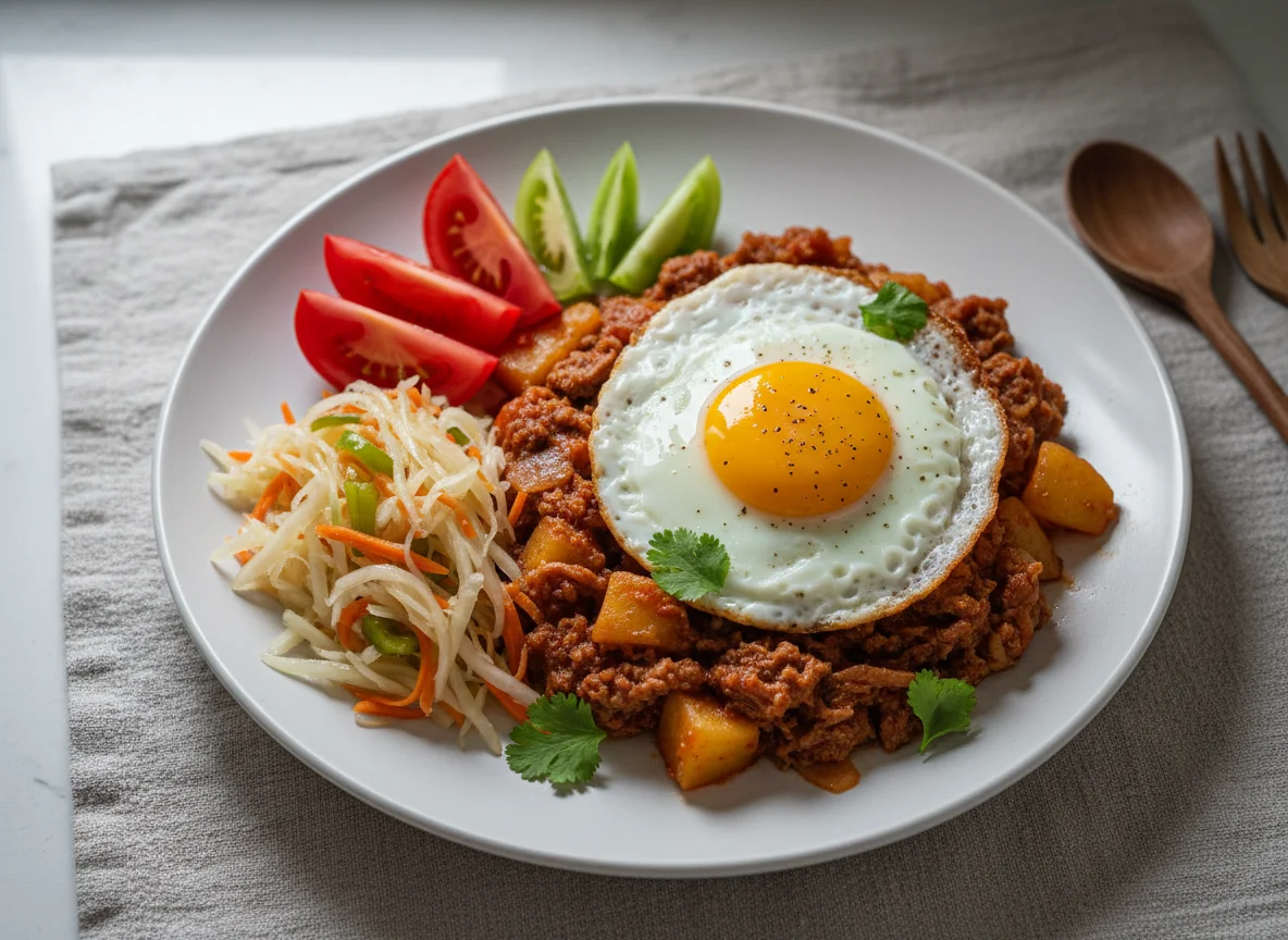 Corned Beef Guisado with Tomatoes and Atsara photo