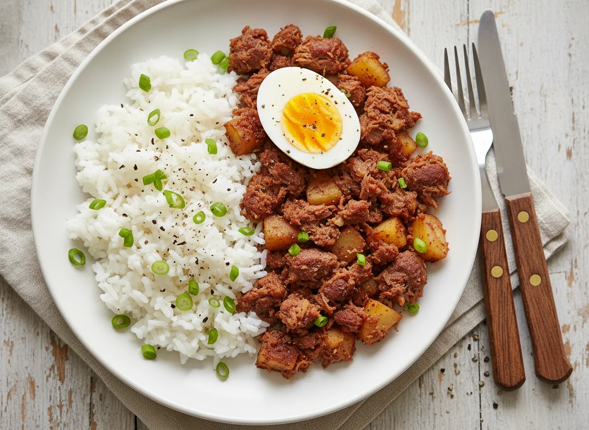 Corned Beef with Rice and Egg photo
