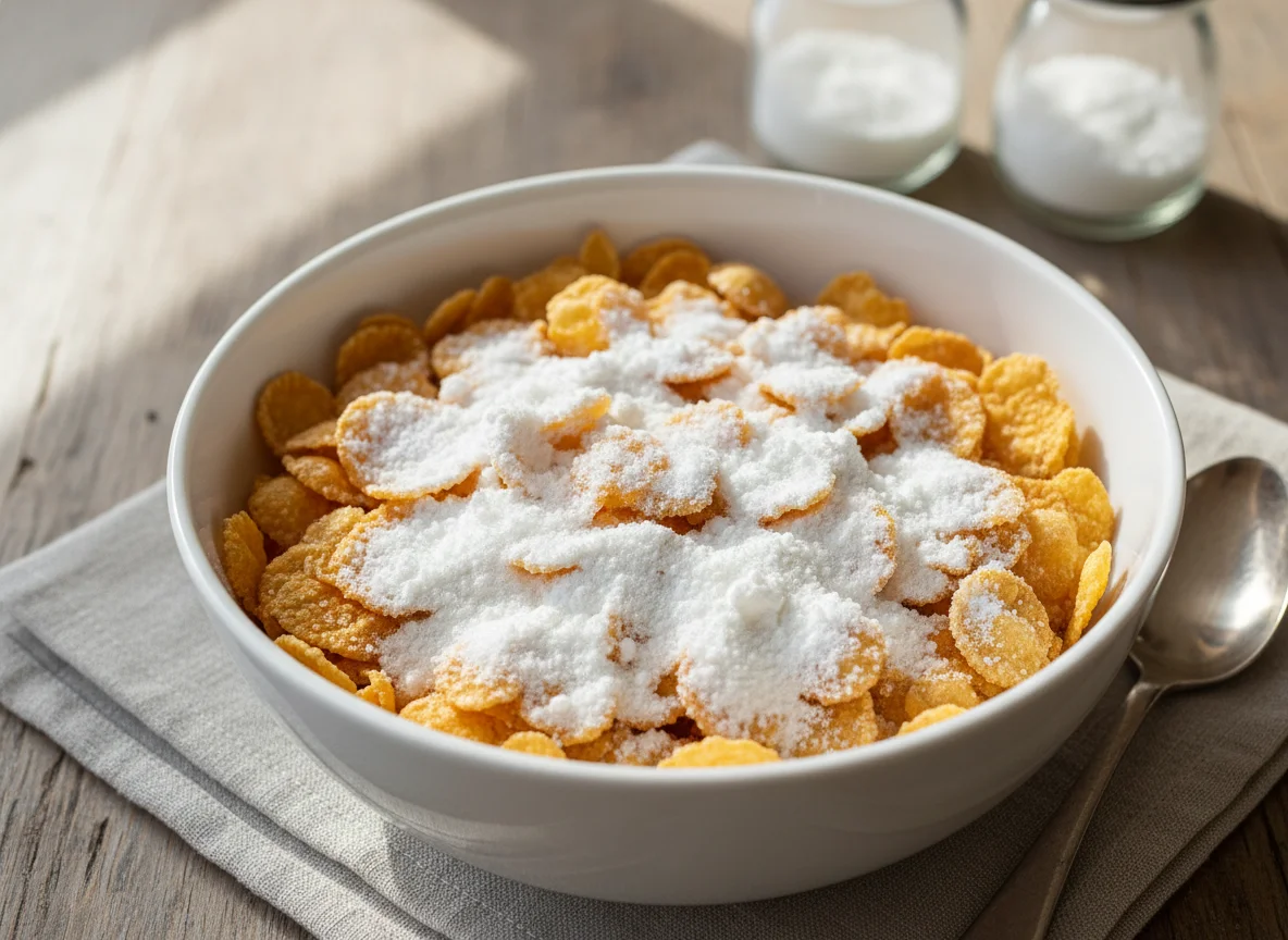 Cornflakes with Powdered Milk and Sugar photo