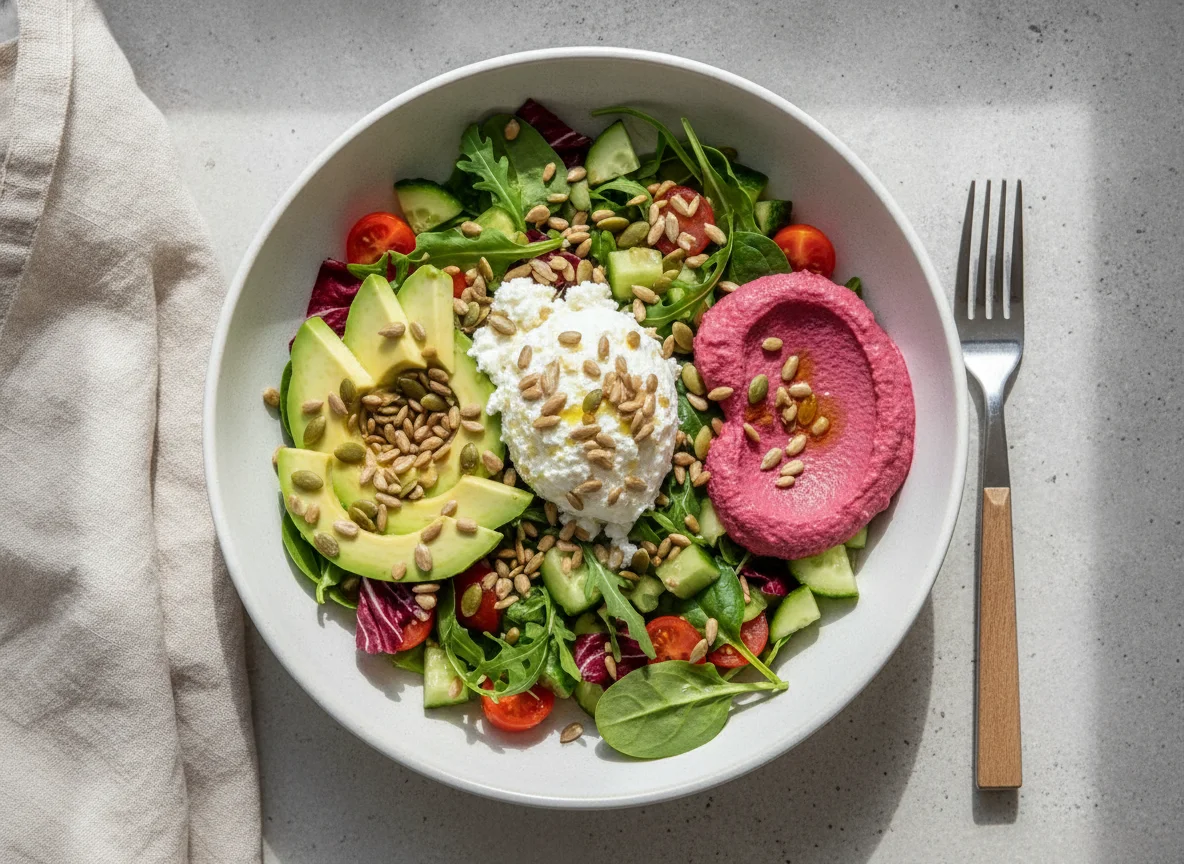Cottage Cheese and Avocado Salad with Mixed Seeds photo