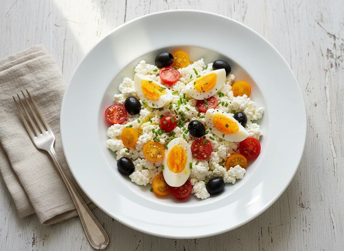 Cottage Cheese Salad with Eggs photo