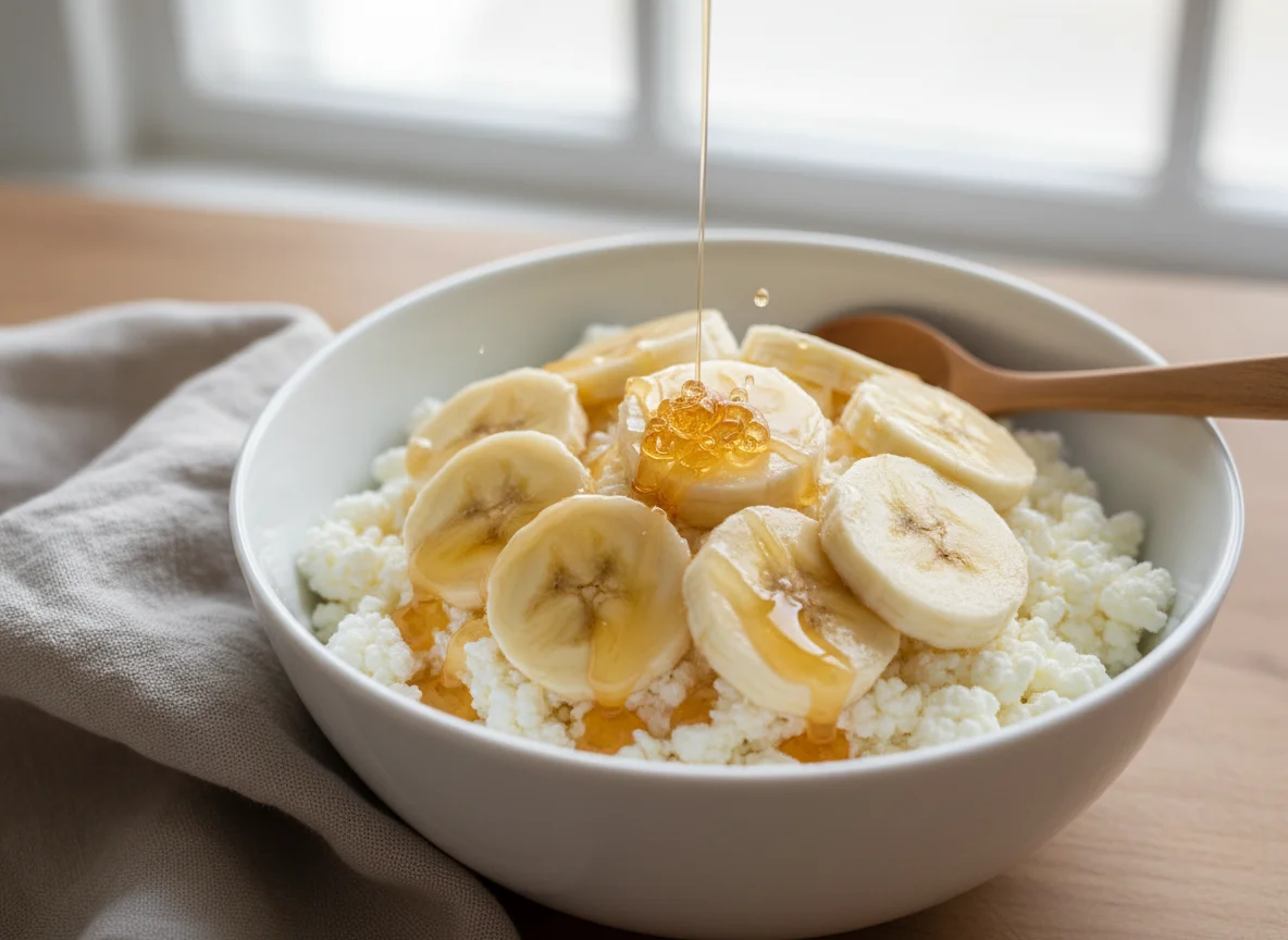 Cottage Cheese with Banana and Honey photo