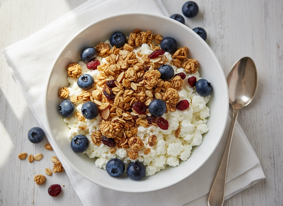 Cottage Cheese with Blueberries and Granola photo