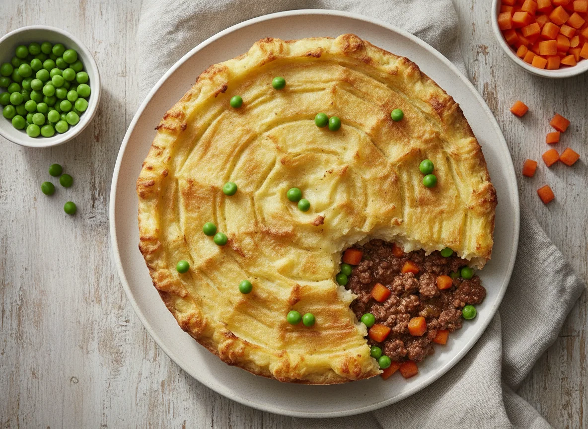 Cottage Pie with Peas and Carrots photo