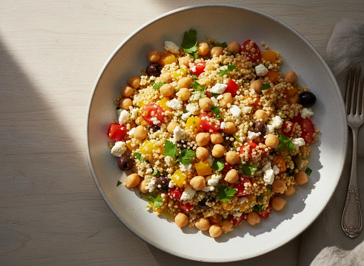 Couscous Salad with Chickpeas and Feta photo