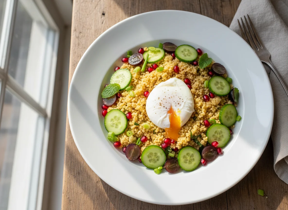 Couscous Salad with Poached Egg photo