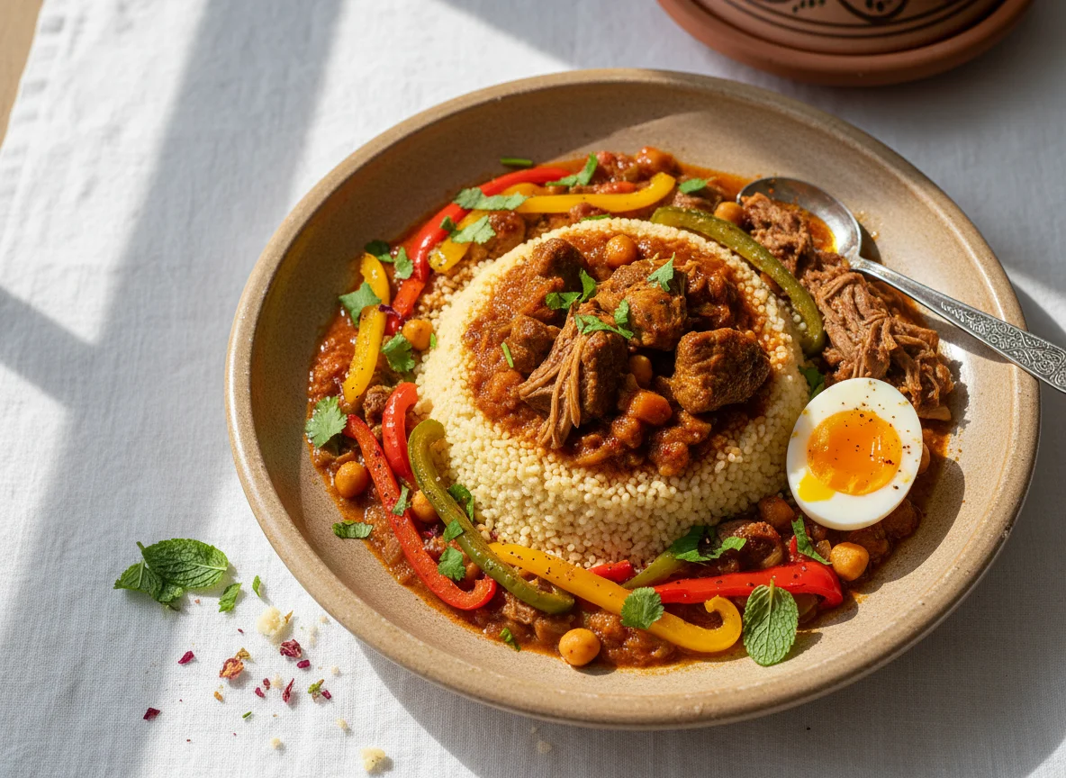 Couscous with Lamb and Egg photo