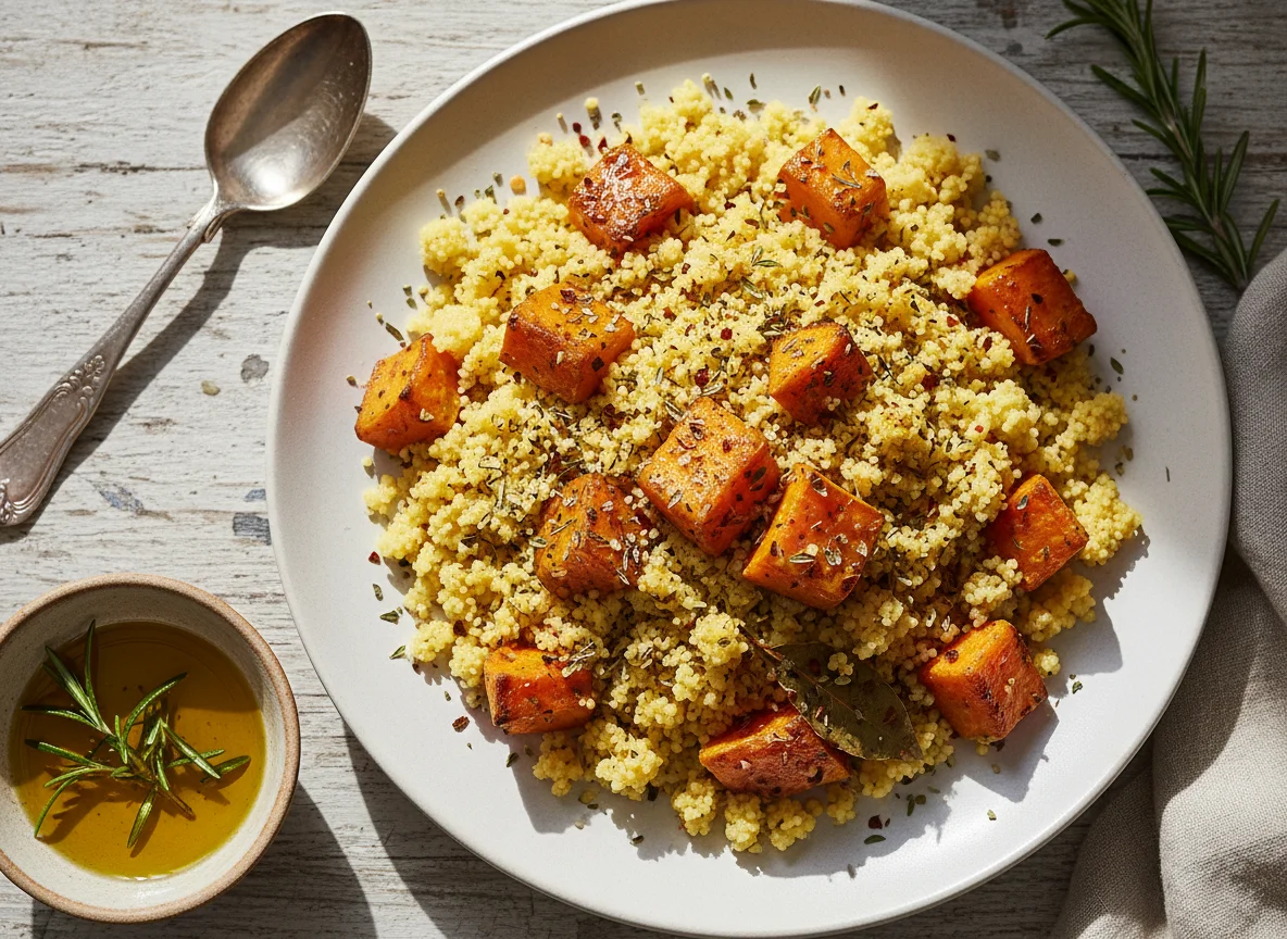 Couscous with roasted vegetables photo