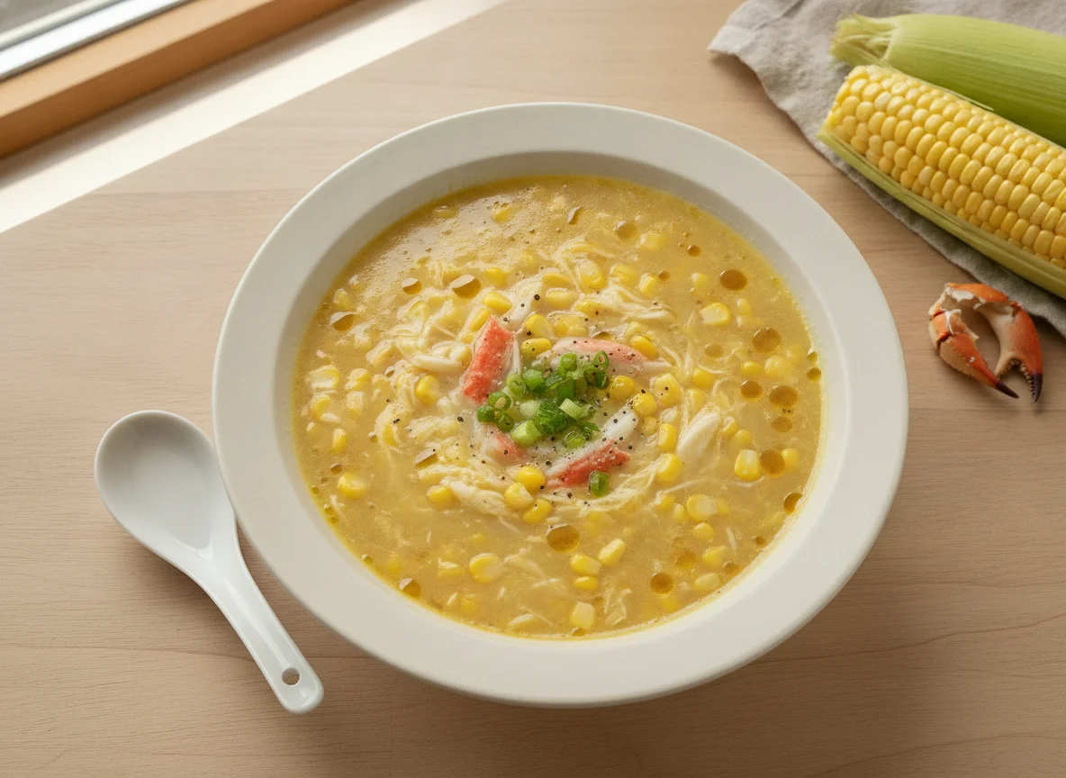 Crab and sweet corn soup photo