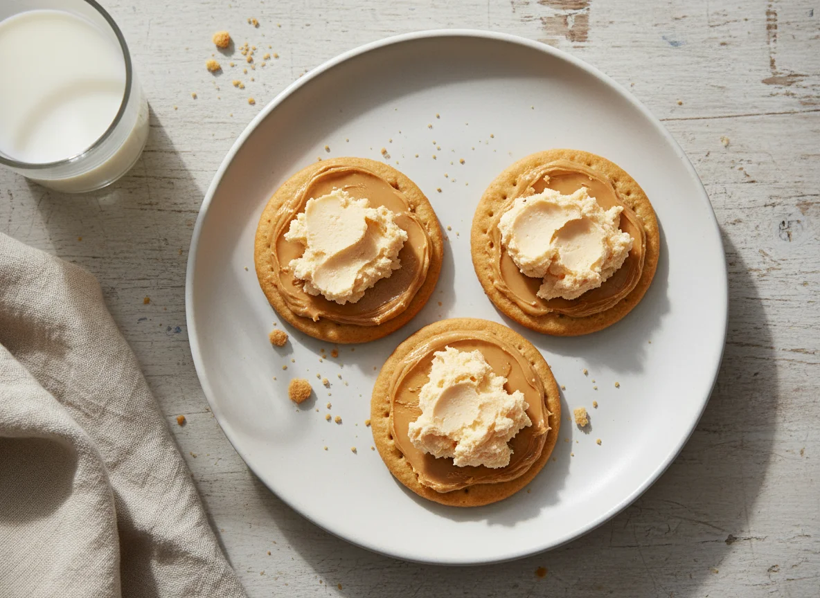 Crackers with Peanut Butter and Cheese photo