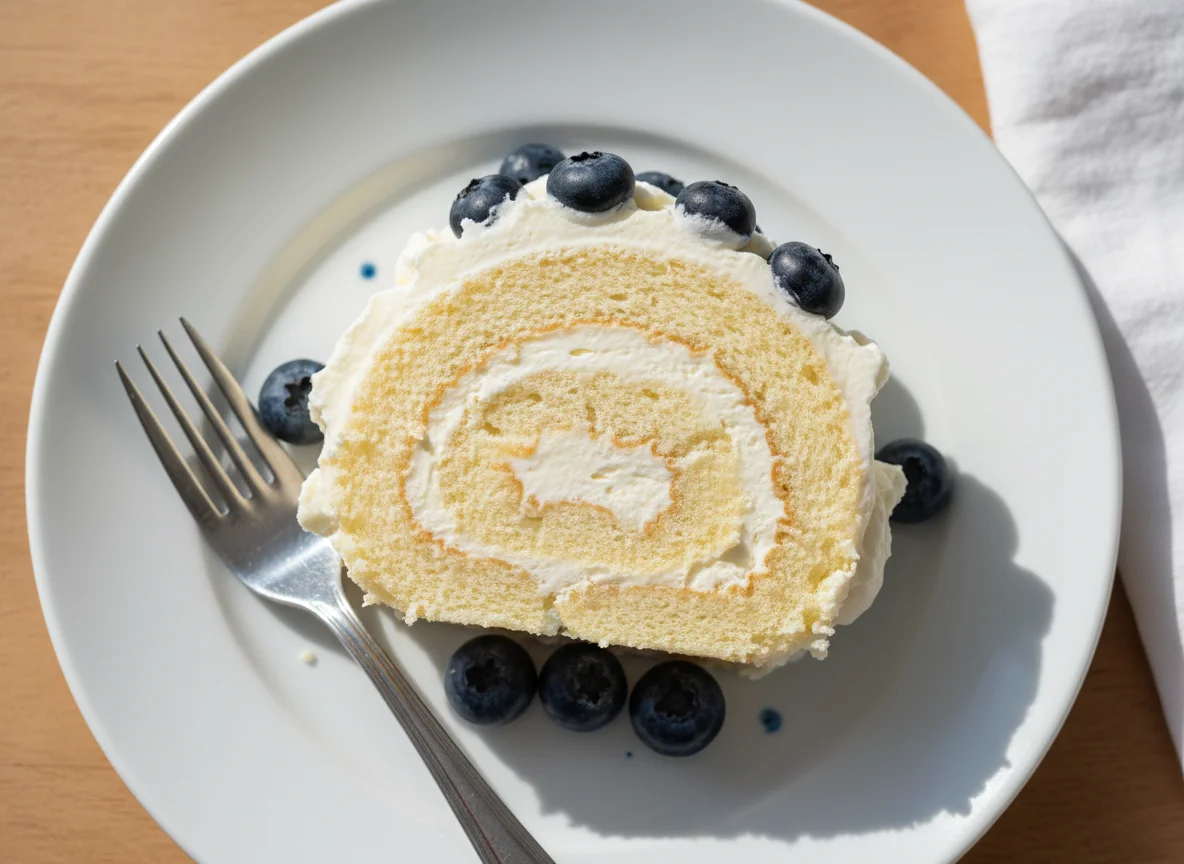 Cream Roll Cake Slice photo