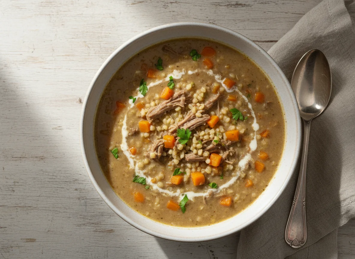 Creamy Beef and Bulgur Soup photo