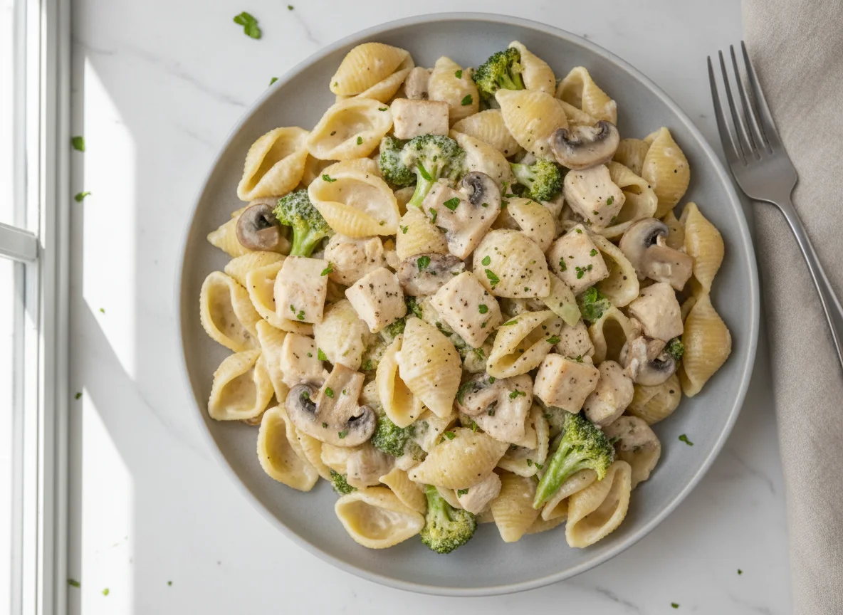 Creamy Chicken and Broccoli Pasta Shells photo