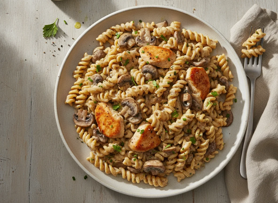 Creamy Chicken and Mushroom Fusilli photo
