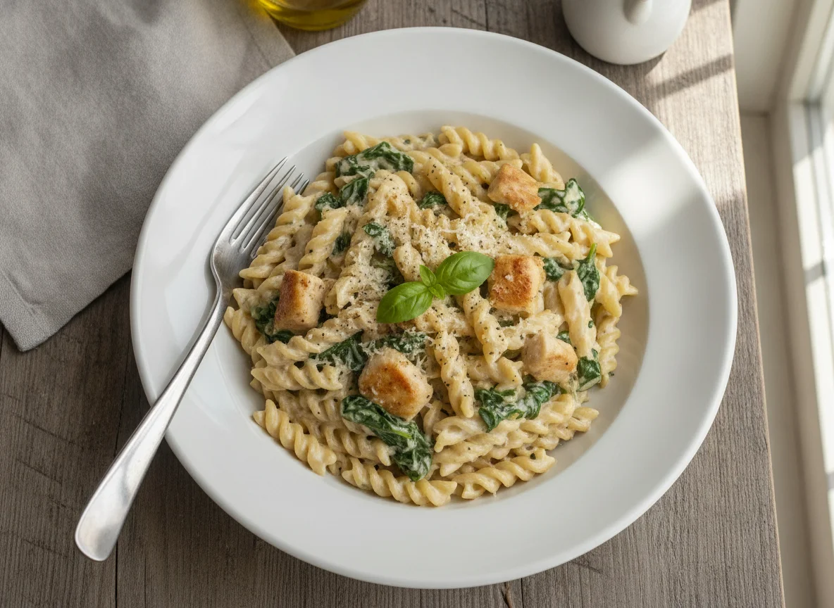 Creamy Chicken and Spinach Penne Pasta photo