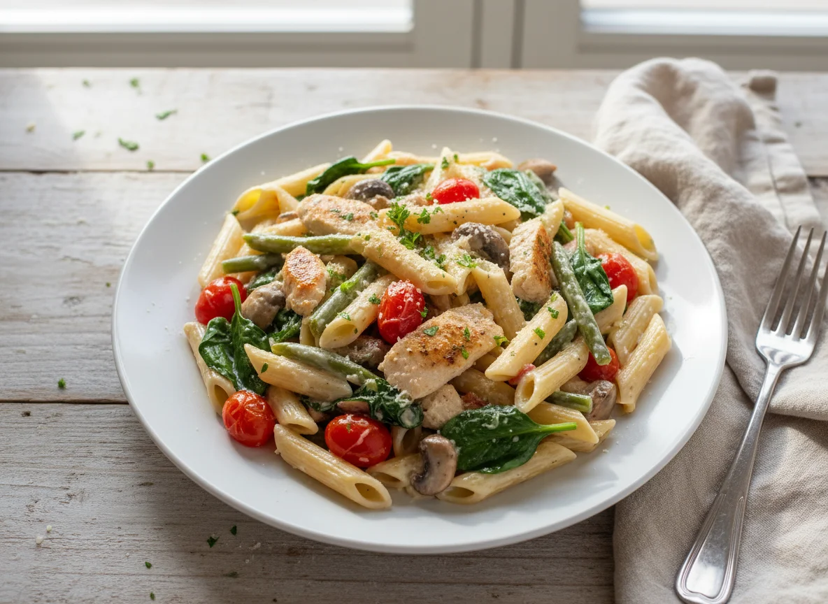 Creamy Chicken and Vegetable Pasta photo