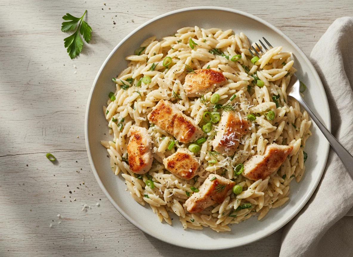 Creamy Chicken Orzo Pasta photo