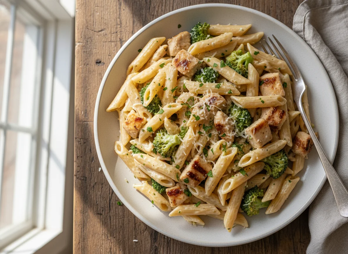 Creamy Chicken Penne Pasta with Broccoli photo