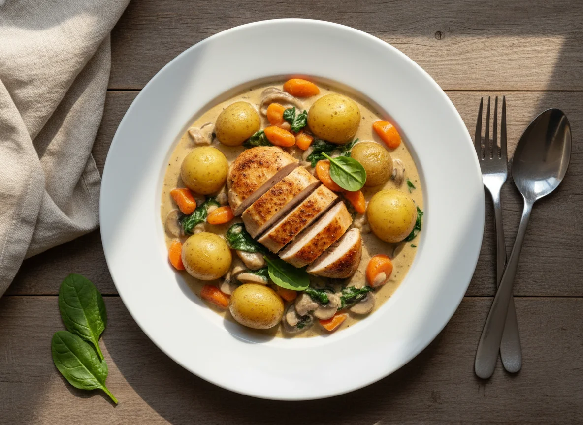 Creamy Chicken with Potatoes and Carrots photo