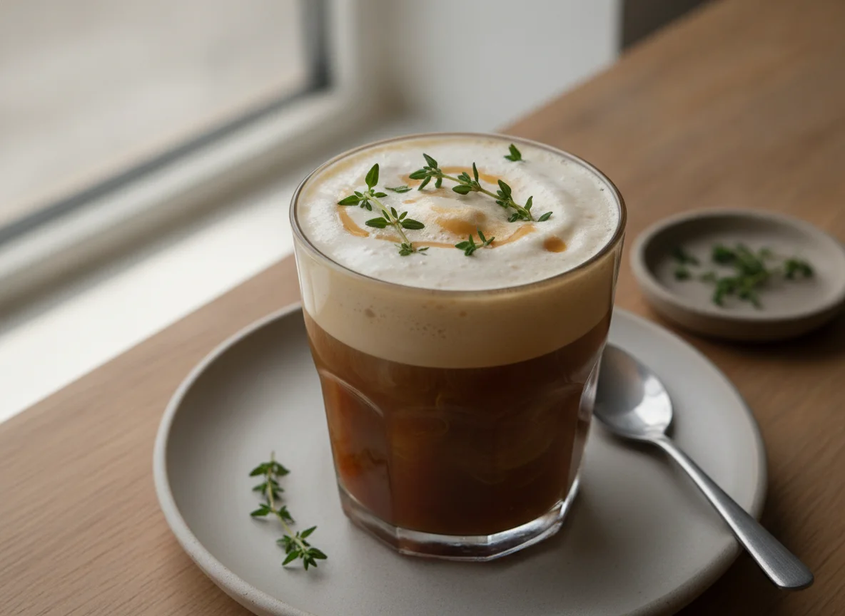 Creamy Drink with Thyme photo