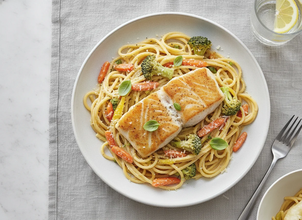 Creamy Fish/Chicken with Spaghetti photo
