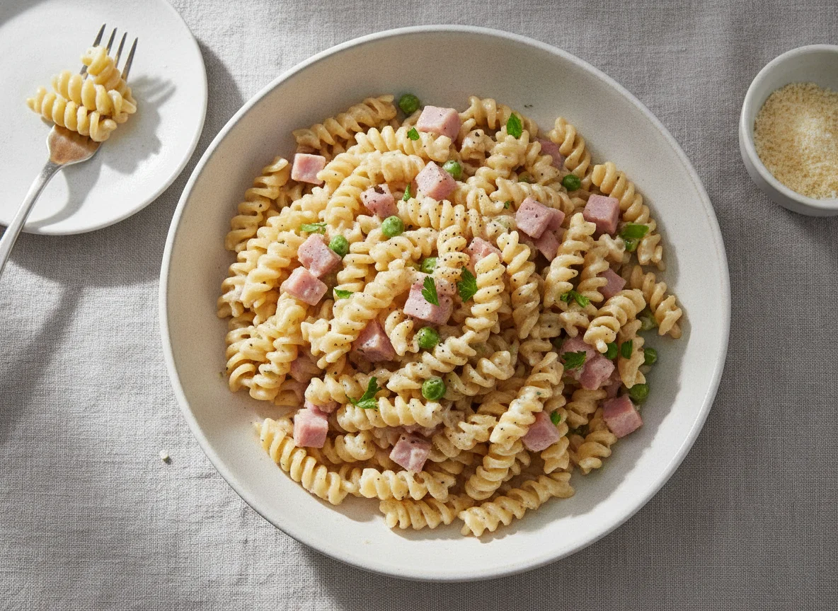 Creamy Fusilli Pasta with Ham photo