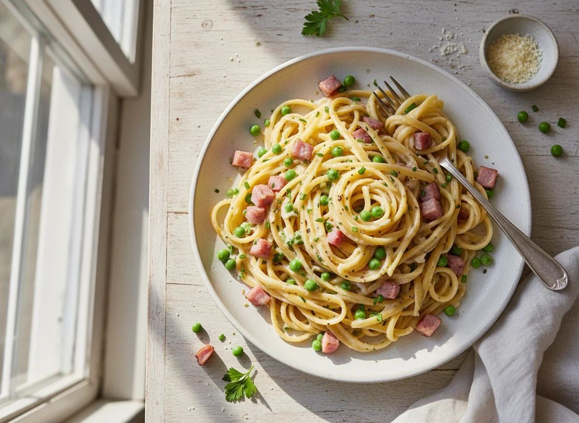 Creamy Ham and Pea Pasta photo