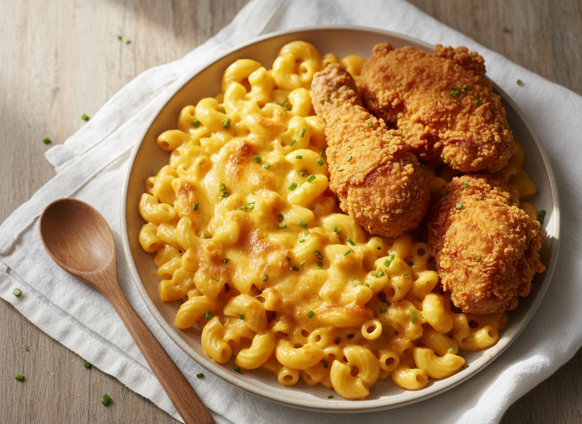 Creamy Mac and Cheese with Fried Chicken photo