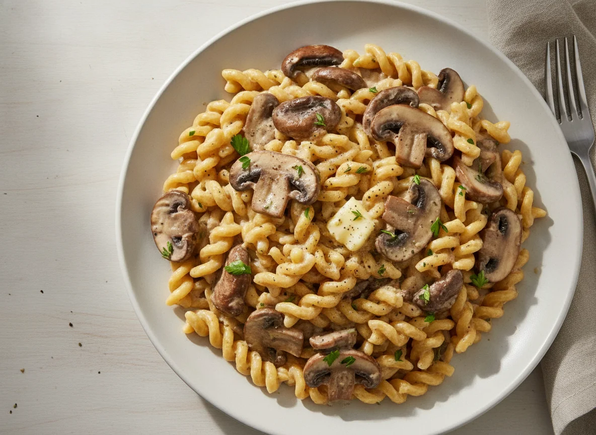 Creamy Mushroom and Noodle Dish photo