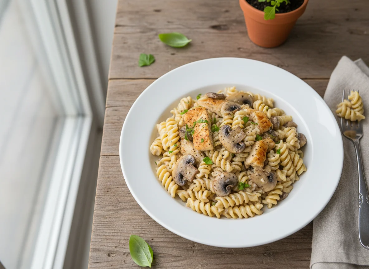 Creamy Mushroom Pasta with Chicken photo