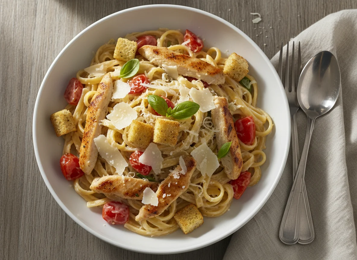 Creamy Pasta with Chicken and Tomatoes photo