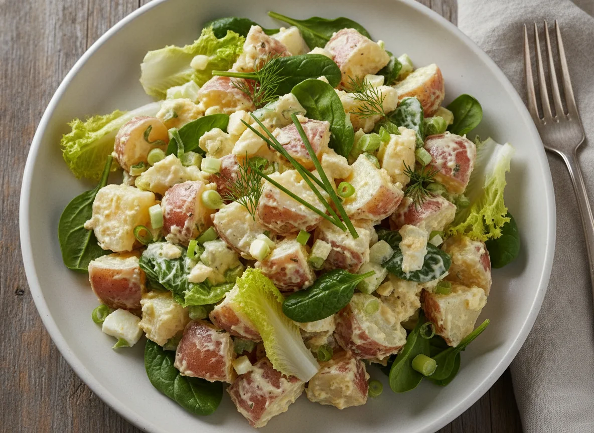 Creamy Potato Salad with Greens photo