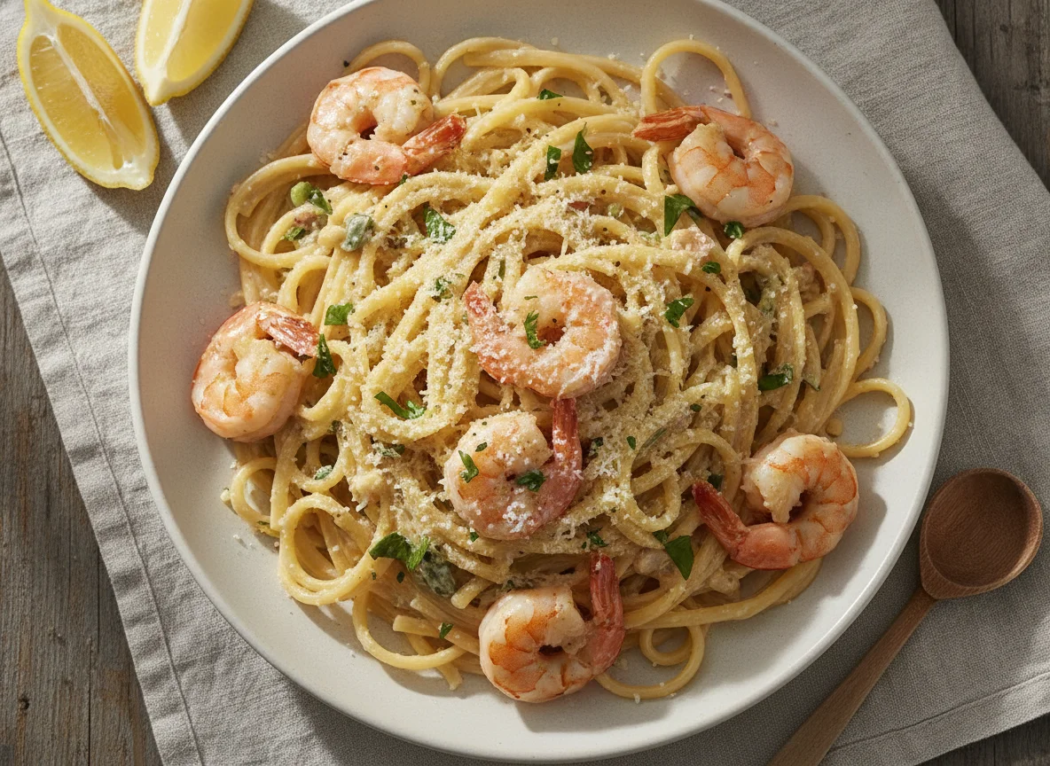 Creamy Prawn Linguine photo
