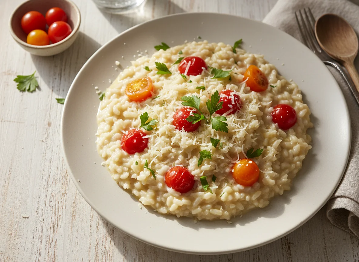 Creamy Risotto with Parmesan and Tomato photo